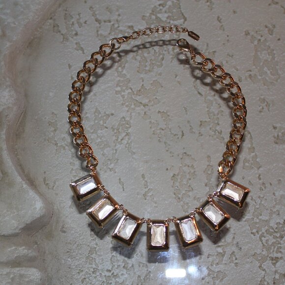 Stunning Collar Bib Doncaster Color Block Faceted Glass Crystal Necklace - Picture 13 of 15